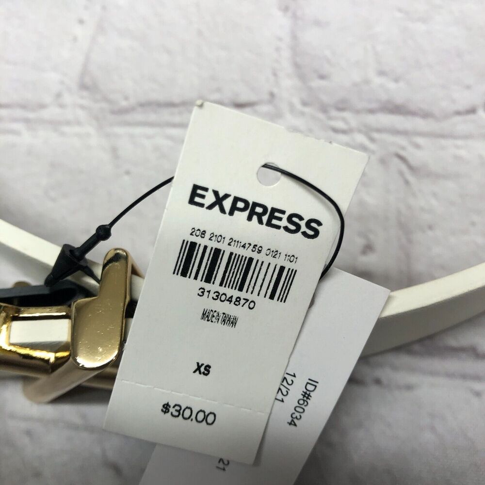 NWT Express Women White Belt Size XS X-Small M204 -14 - Picture 11 of 11